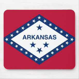 Mousepad met de vlag van de staat Arkansas - Veren Muismat