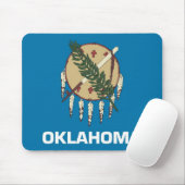 Mousepad met de vlag van de staat Oklahoma - Veren Muismat (Met muis)