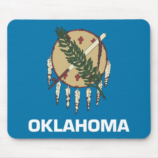 Mousepad met de vlag van de staat Oklahoma - Veren Muismat (Voorkant)