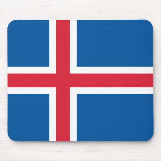 Mousepad met de vlag van IJsland Muismat (Voorkant)