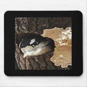 Mousepad met Downy Woodpecker - Verticaal Uitzicht Muismat