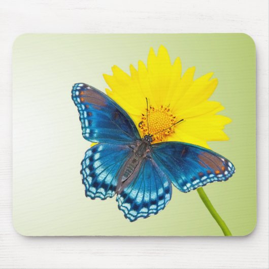 Mousepad met een vlinder en een bloem muismat (Voorkant)