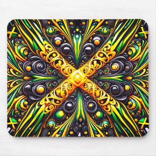 Mousepad met Jamaicaanse kleuren ontwerp Muismat (Voorkant)