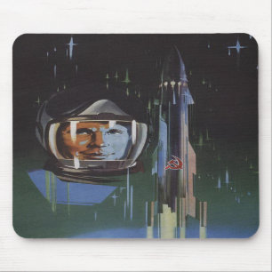 Mousepad met Retro USSR Ruimteprogramma Propaganda Muismat