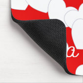 Mousepad met uw aangepaste naam, rood en wit muismat (Hoek)