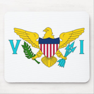 Mousepad met Vlag van de Maagdeneilanden - USA Muismat