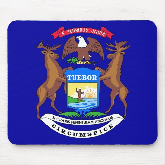 Mousepad met Vlag van Michigan State - Verenigde S Muismat (Voorkant)