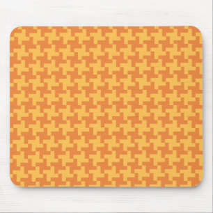 Mousepad, Oranje Dogstooth Check Pattern Muismat