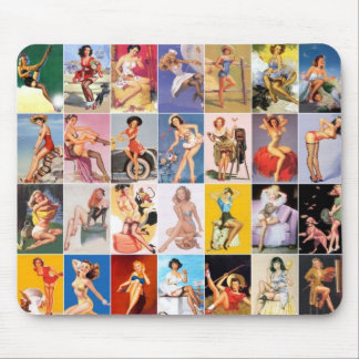 Mousepad Pin Up Girls Art Retro Collage Muismat