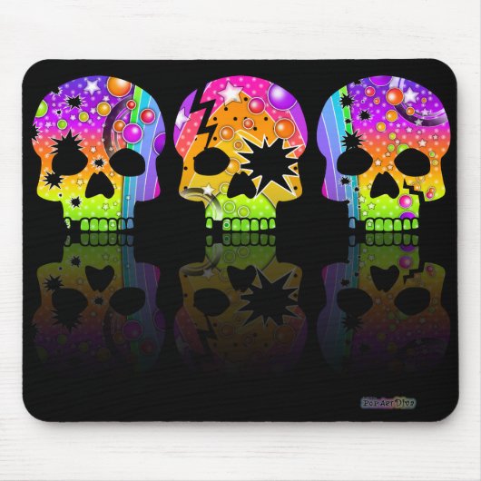 Mousepad - POP ART SKULLS Muismat (Voorkant)