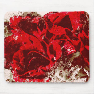 Mousepad Red Rose Waterverf Muismat