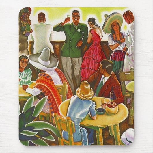 Mousepad ~ Retro mid-century ten zuiden van de gre Muismat (Voorkant)