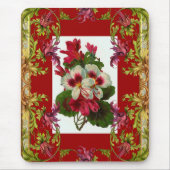  Mousepad Rode Bloemen Muismat (Voorkant)