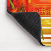 Mousepad Rood Gouden Gele Bloem Muismat (Hoek)