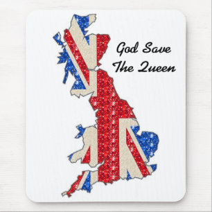 Mousepad UK Flag God Save the Queen Muismat