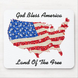 Mousepad USA Flag God Bless America Muismat