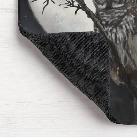 Mousepad van Bard Owl in Night Sky Muismat (Hoek)