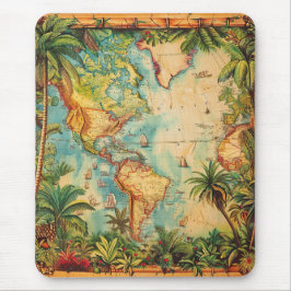Mousepad-Vintage Atlas Collection Mousepad Muismat