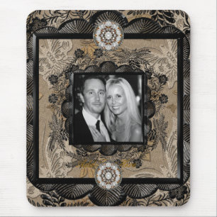 Mousepad Voeg foto toe Zwart Bruin Kant Lijst Muismat