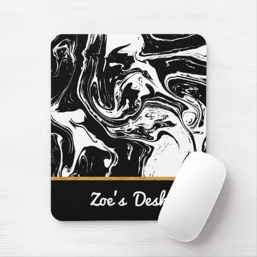 Mousepad voor zwarte en witte marmer muismat (Met muis)