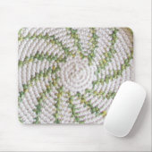 Mousepad - White en Green Spiral Muismat (Met muis)