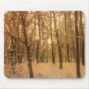 Mousepad Winterbos Sneeuw en Licht Muismat