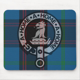 Mousepad with Clan Home Crest and Ancient Tartan Muismat