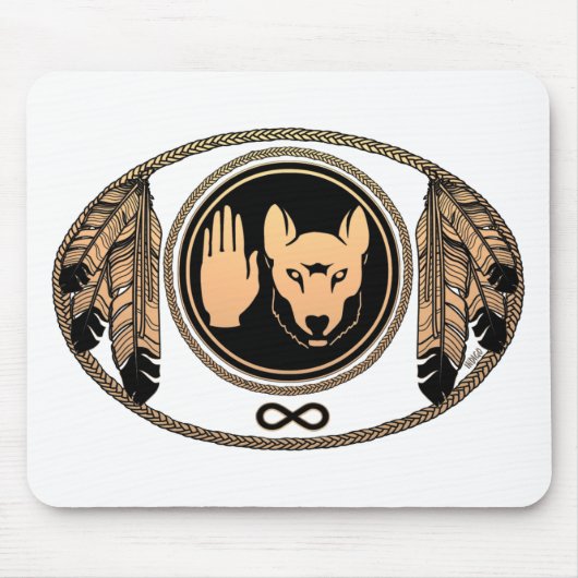 Mousepad Wolf Native Art geeft Metis Muismat (Voorkant)