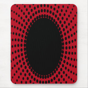 Mousepad, zwart, rood, abstract, stippen muismat