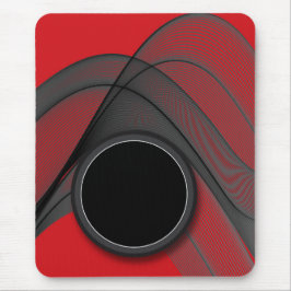 Mousepad, zwart, rood, grijs, abstract muismat