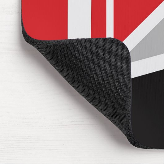 Mousepad, zwart, rood, grijs, wit, abstract muismat (Hoek)