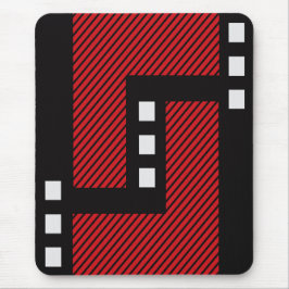 Mousepad, zwart, rood, wit, abstract muismat