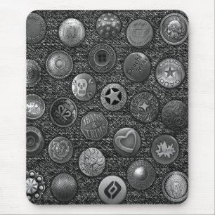 Mousepad, zwarte spijkerbroek met knoppen muismat