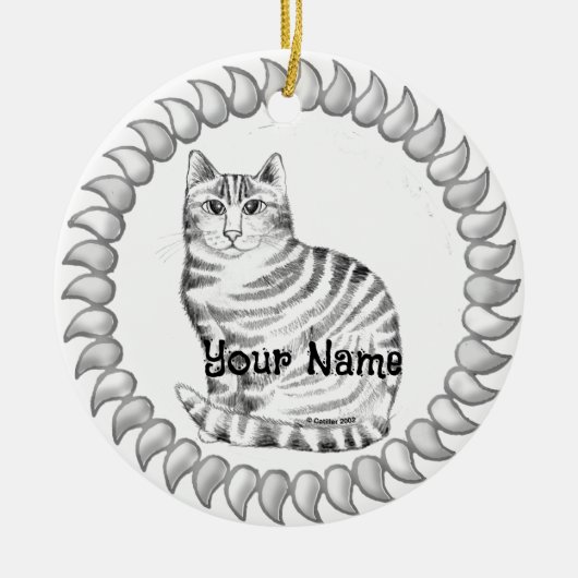 Mouser Tabby Cat Keramisch Ornament (Voorkant)