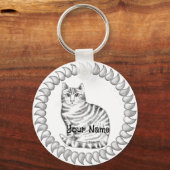 Mouser Tabby Kat Sleutelhanger (Voorkant)