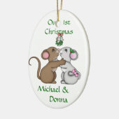 Mousey Love Kerstmis Keramisch Ornament (Links)