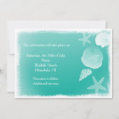 Mousse de mer Faire-part de mariage de coquillages (Dos)