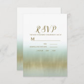 Mousse de mer Or Blanc Elégant Mariage plage RSVP (Devant / Derrière)