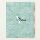 Mousse de mer Vert Batik Monogramme Nom Planificat (Dos)