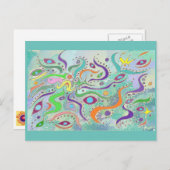 Mousse sous l'eau Carte postale Design abstrait (Devant / Derrière)