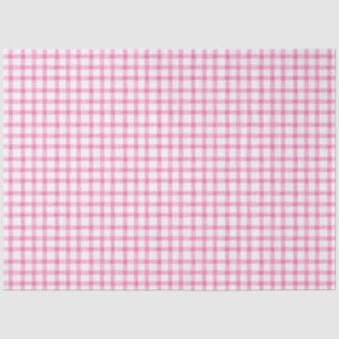 Mousseline 009 Fuchsia Rose Clair Gingham Papier Tissu