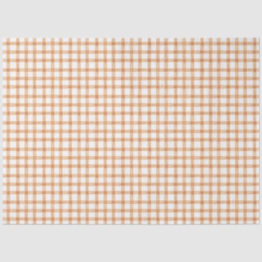 Mousseline 014 Papier tissue gingham marron clair Latte (Recto)