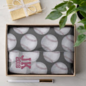 Mousseline 03of12 Motif de baseball papier (Cadeau)