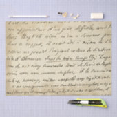 Mousseline 1800 Lettre de script français sur papier vieilli  (Artisanat)