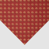 Mousseline 2023 Rabbit Year Gold embossed effet Papier de tis (Détail)