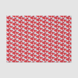 Mousseline 2 Coeurs de papier rouge dans un Motif extensible