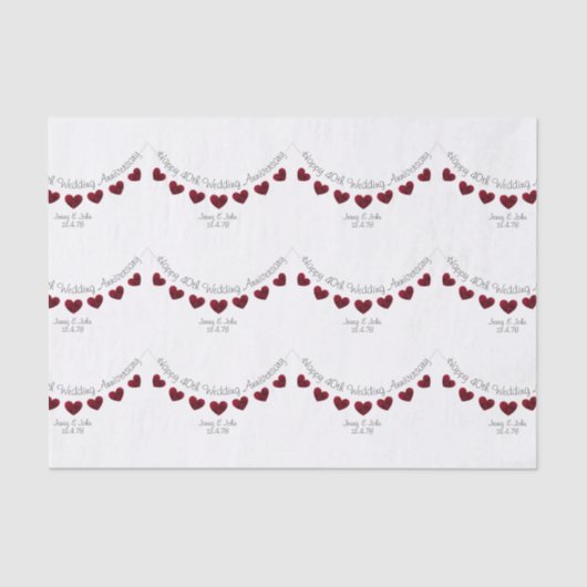 Mousseline 40e anniversaire du Mariage Ruby papier personnali (Recto)