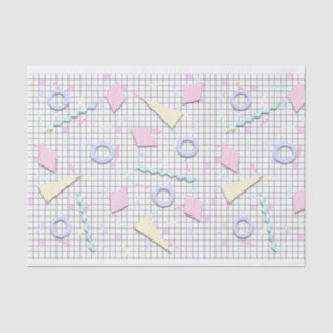 Mousseline 80s Candy Pastel Geo Imprimer Papier Tissu