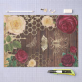 Mousseline abeilles rustiques et papier rose (Artisanat)