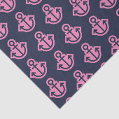 Mousseline Ancres marines et roses Papier papier (Détail)